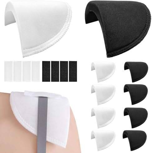4 Paar Schulterpolster Damen Herren, Selbsthaftend Schaum Shoulder | Flying Pottery Schwamm Nähen Schulterpolster mit Klettband, für Blazer Hemden Jacken Mäntel Kleider (Stil I)