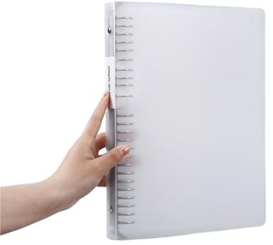 VMDVBNA notebook A5/B5/A4 Binder Loose Leaf Replaceable Inner Refill With Divider Metal Ring Journal For Student Office School Supplies(White Cover,B5)