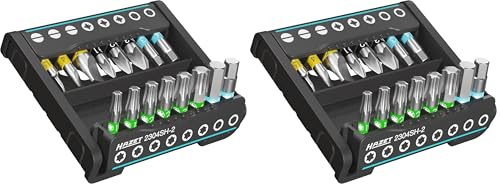 HAZET - Smart Holder 2304SH-2 I Praktischer Werkzeughalter 16 – teilig I Abtrieb: 6,3 (1/4 Zoll) I Aufgewahrung von Metallteilen, Ordnung, Organisation I Made in Germany (Packung mit 2)