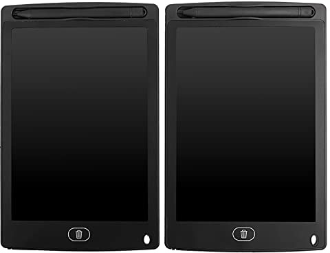 2 st 21,5 cm LCD-skrivplatta för barn, elektronisk ritbräda, återanvändbar handskrivsplatta med penna, inget blått ljus, droppbeständig, för skola hem resa (svart)