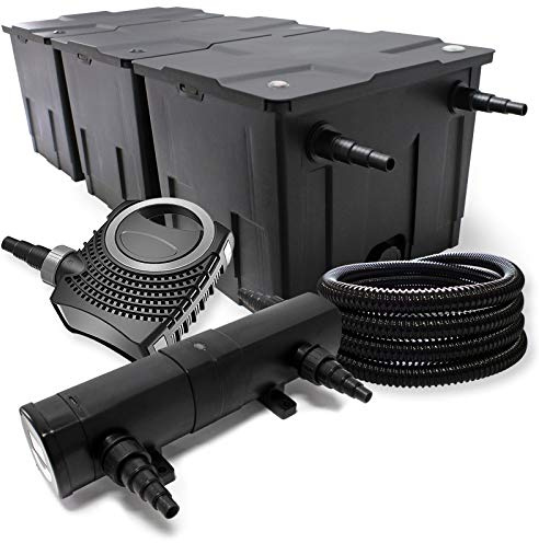 Filteruppsättning bio dammfilter upp till 9000l, UVC dammklarare med 36 W, 80W pump och 25 m slang