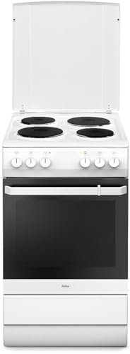 Amica SHE 11545 W - Cocina (Cocina independiente, Blanco, Giratorio, Frente, Esmalte, Fondo)