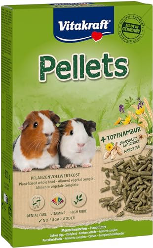 VITAKRAFT - Pellet – Meerschweinchenfutter – Alleinfuttermittel reich an Ballaststoffen, Vitaminen und Mineralien – Box mit 800 g