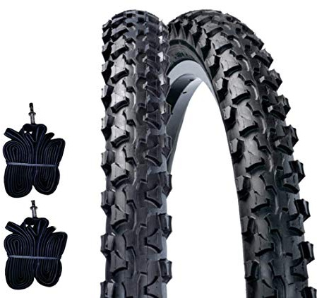 ECOVELO EBA24MAS 2 CAMERE d'Aria + 2 COPERTONI DSI Neri Bici Bicicletta Nero (50-507) 24 x 1.90 MTB Mountain Bike