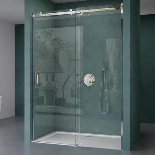 Mai & Mai Duschtür Nischentür dusche Duschkabine Schiebetür 130x195cm | Duschtrennwand Duschabtrennung in Klarglas, 8mm Sicherheitsglas mit Nanobeschichtung Teramo04