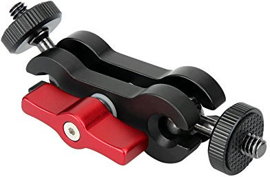 NICEYRIG Braccio snodato con supporto per monitor a doppia sfera (vite 1/4 ) per luci LED per monitor LCD