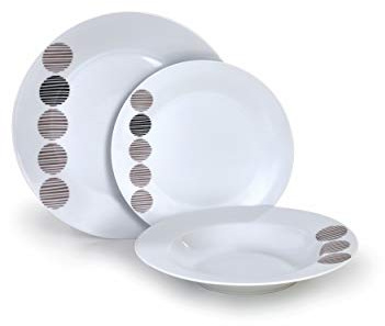 Barazzoni, Service d'assiettes 18 pièces, 6 places, Dots