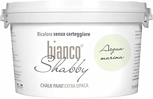 bianco Shabby® Acqua Marina (akvamarin) – (2,5 liter) kritfärg vattenbaserad kritfärg för alla ytor – luktfri, lätt att bearbeta, extra matt