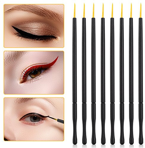 soft eyeliner brush wand disposable100pcs Disposable Eyeliner Brush, Hard Head Eyeliner Liquid Brush Eye Wands Shadow Brush Fine Eye Liner/Ultra Thin Applications Makeup Cosmetic Tool