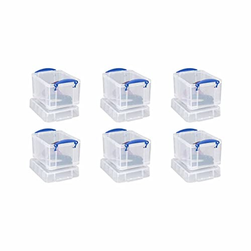 Really Useful Products Ltd 3 Liter Storage Box Plastic, Clear Lightweight 6 Pack