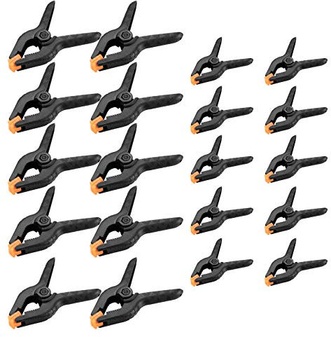 20 PCS Nylon Spring Clamps, Plastic Heavy Duty Spring Clips, Nylon Grip Clamps, Backdrop Clips for Photo Studio, Wood Working Projects, Home Improvement, Canvas, Paper(2 inch＆3 inch)