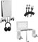 Hosanwell PS5 Wall Mount Bracket Shelf Set, Playstation 5 Wall Mount Made of Concrete Steel Metal with Detachable Controller Holder & Headphone Hanger, Easy Install with Accessories, White