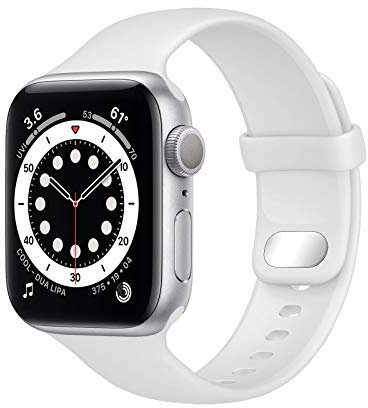 Lobnhot Compatible for Apple Watch Straps 42mm 44mm 45mm 46mm, Soft Sport Silicone Replacemnet Band Compatible with iWatch Series 10 9 8 7 SE 6 5 4 3 2 1 for Women Men, White