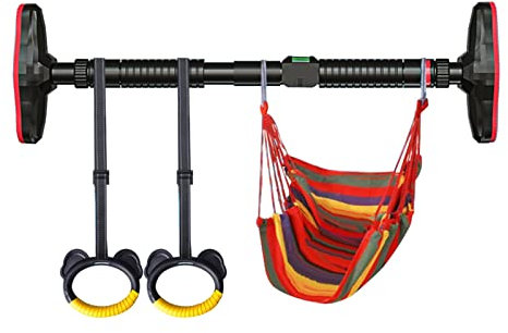 Pull Up Bars Reckstange Für Heimfitnesstraining, Die Klimmzugstange des Schlagfreien Türrahmens Lässt Sich Auf 71-150cm Verstellen, Mit Schaukel Und Ring Für Kinder Und Erwachsene (Size : 71-96cm)