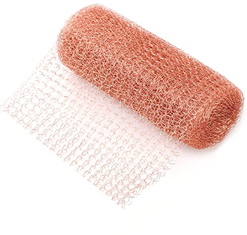 SONEER Pure Copper Mesh, 10ft Mesh Copper Blocker Rodent Control, Copper Rodent Mesh for Pest Exclusion, Fine Wire Mesh Roll for Snail Slug Rat Bat Birds Insect, Home Garden