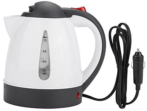 Greensen Auto Wasserkocher, Reisewasserkocher 1000ml Wasserkocher 24V für LKW Tragbarer Edelstahl Auto Wasserkocher Auto-Heizbecher Warmwasserbereiter für Heißwasser Kaffee Tee