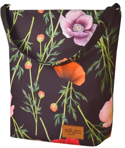 millybo Shopper Bag Fahrradtasche Gepäckträgertasche Blumenmuster