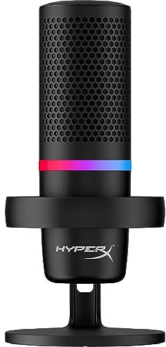 HyperX DuoCast - USB-Kondensatormikrofon - RGB-Beleuchtung, Integrierter Pop-Filter, Flache Mikrofonspinne, Verstärkungssteuerung, PC/PS5/PS4/Mac-kompatibel, Schwarz