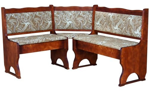 k koma Polster Eckbank Kiefer Holz, Calvados Farbe mit Polsterung MASSIVHOLZ - Blume HELL (100 x 180)