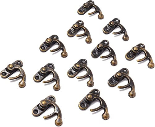Torriegel, Haspe, Türhaken, 12 Stück, Vintage-Eisen, Hörner, Schloss, Leder, Handwerk, Tasche, Hörner, Schloss, Schmuck, Geschenk, Wein, Holzkiste, Haspe, Verriegelungshaken, Dekor-Hardware (Color : B