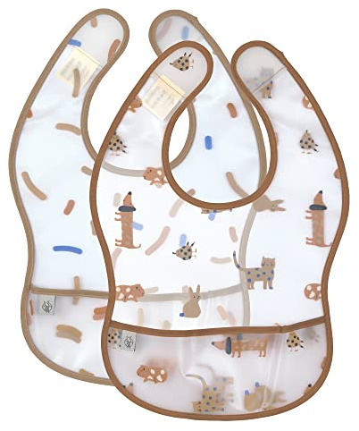 Lässig Bébé Bavoir Set 2 pcs. avec protection anti-chute hydrofuge/EVA Bib Little Mateys royal blue