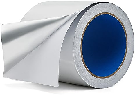 Aluminum Foil Duct Tape Heavy Duty 3.9 Mil, 4 Inch X 22 YD, Insulation Heat Resistant High Temperature Sealing and Patching for HVAC, Dryer Vent Hose, Air Vents, Exhaust Pipe, Metal Repair