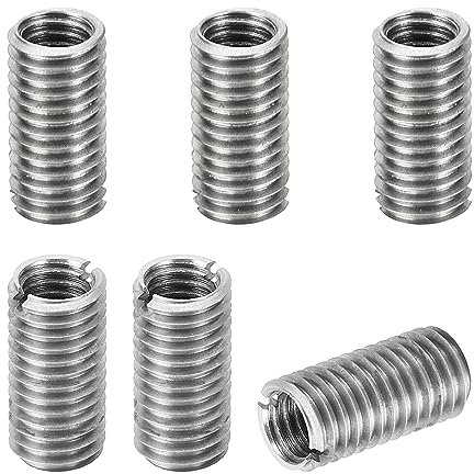 PATIKIL Thread Adapters Sleeve Reducing Nut, 6 Pcs M10*1.5 Male to M8*1.25 Female Repairing Insert Nut Screw Reducer Conversion Stainless Steel Fastener 20mm