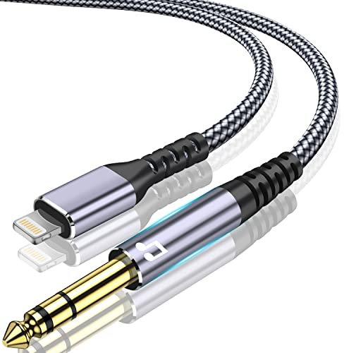 NCGGY Lightn ing to 6.35 mm Audio Cable,3M Aux Stereo Audio Cable Lightn ing Jack Cable for i Phone 14 Pro Max 14 Pro 14 13 Pro Max 13 Pro 13 12 11 XS Max XR X 8 7(Does Not Support Recording)