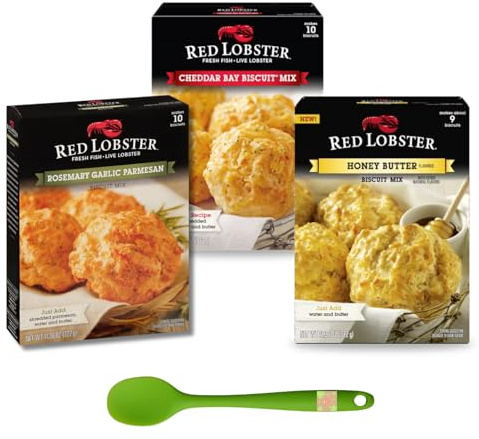 Red Lobster Biscuit Mix Cheddar Bay, Honey Butter, Rosemary Garlic Parmesan Variety Bundle With Raw Earth Colors Spoonatula