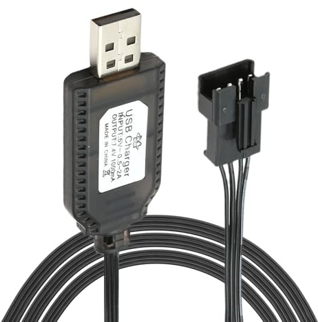 Universal USB Charger Cable, JINSIHU USB RC Charger Cable with SM-4P Connector Plug for 2S 7.4V LiPo Battery Compatible RC Car Boat Drone RC Aircraft and Other Toys