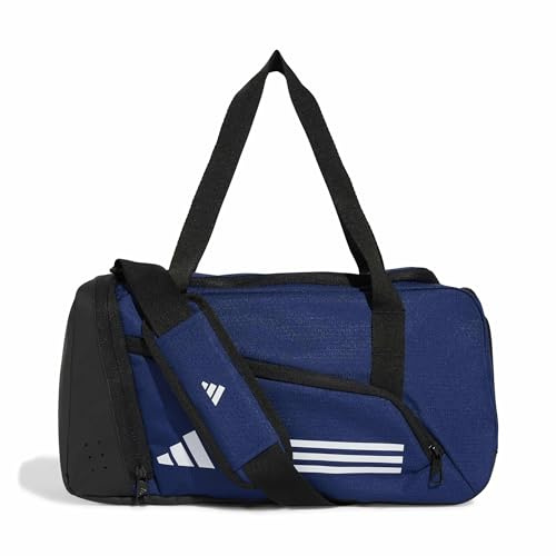 adidas Unisex Essentials 3-Stripes Duffel Bag, Dark Blue/White, XS