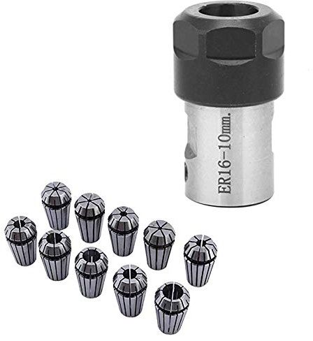 Hopbucan 10PCS Spring Collet ER16 Collet Chuck Motor Shaft Extension Rod Spindle Collet Lathe Tools Holder Inner 10MM