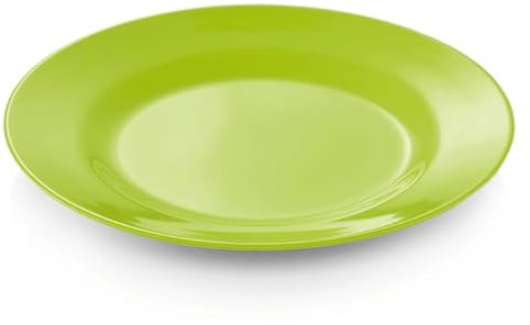 Playflip 20 platos llanos, 23 cm de diámetro, melamina, color verde, irrompible
