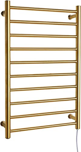 Electric Heated Towel Warmer Rack Wall Mounted Stainless Steel Bathroom Radiator Gold Plugin