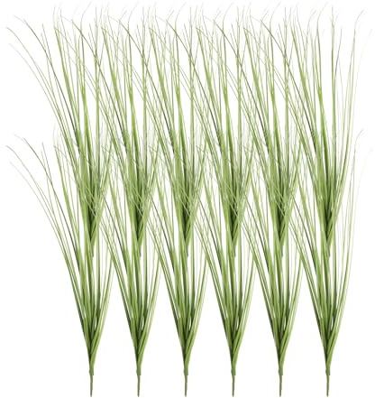 QUARKZMAN 12pz Piante Artificiali in Erba 52 cm Piante Finte Verde | per Decorazioni Frontali Giardino Casa, Erba di Grano Finta Verde, Arbusti Artificiali, in Plastica