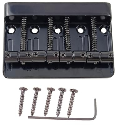 4 Saiten Bassgitarre Steg Metall Fester Hardtail Saitenhalter Brücke Sattel mit Befestigungsschrauben für E-Gitarre Bass