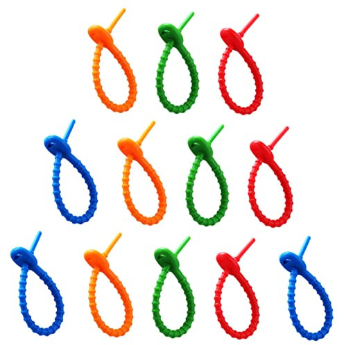 MOLUCKFU 12pcs Silicone Cable Straps and Wire Fixing Straps Adjustable Cord Organizer for Home and Travel, Reusable Portable Silicone Wire Organizer in Mixed Colors