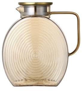 Hervidor frío Jarra de agua grande for refrigerador de 2500 ml con tapa, botellas de agua resistentes al calor, jarra de vidrio for agua caliente/fría Juego de jarra de agua para agua fría/caliente