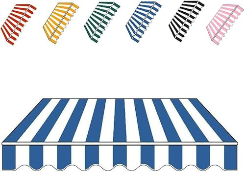 Tessuto di ricambio per tenda da patio retrattile, in poliestere rivestito in poliuretano, per balcone, giardino, terrazza, A03, 5 x 2 m, resistente ai raggi UV e alle intemperie