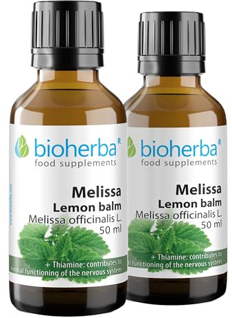 2 Melisa Sin Alcohol – Gotas 50 ml | Complemento Líquido con Vitamina B1 para el Sistema Nervioso | Fórmula Vegetal de Bioherba