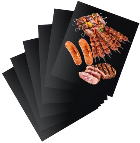 6 PCS Oven Liners for Fan Assisted Ovens, 40 * 50cm Reusable Large Heavy Duty Oven Liner for Ovens, Grills, & Stove