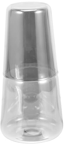 ZUNOXAZ Wasserkaraffe Hitzebeständig Glas Wasserkanne mit Glasbecher Nachfüllbar für Zuhause Nachtisch Büro Vielseitig Einsetzbar Stilvolles Design Hellgrau