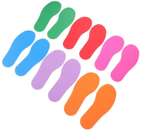 Toddmomy 6 Pares Marcadores de Piso de Goma para Alfombrillas de Equilibrio Sensorial Coloridas Puntos Antideslizantes para Alfombra Aula Aire Juguetes Sensoriales Infantiles para