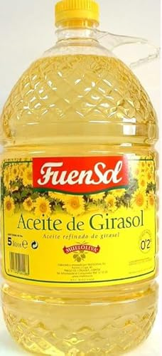 Fuensol Aceite de Girasol, Olio di Girasole Raffinato, 5 Litri, Perfetto per Fritture