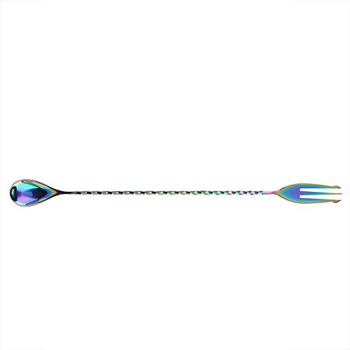 Tnfeeon Edelstahl-Cocktaillöffel mit Spiralmuster, Barlöffel Zum Mixen von Cocktails, Kaffee, Säften, Eistee, Glatte, Glänzende Oberfläche, Leicht, 1,3 Unzen, Einfache Handhabung in Bars und