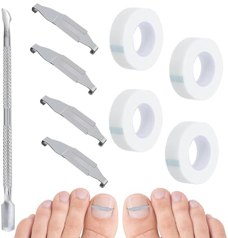 4 Piezas Kit De Herramientas Para Uñas Encarnadas Corrector Uñas Encarnadas Pies Uña Encarnada Pie Resistente Duradero Longitud Ajustable Superficie Lisa Suave Para Piel Con 9 Herramientas Auxiliares