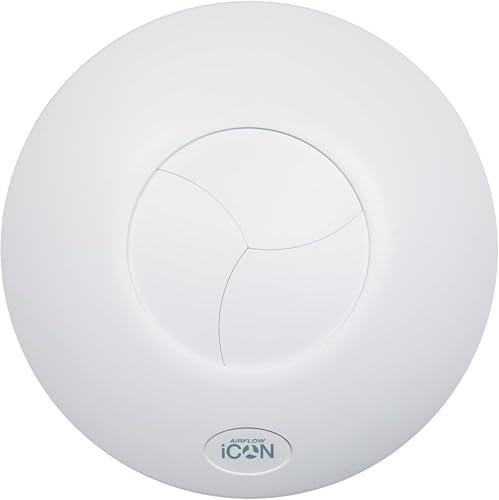 Airflow iCON 15 Bathroom Extractor Fan with Timer Module, 19 l/s | Patented Iris Shutter, Auto-Open/Close, Quiet 28.8dB, 100mm, 1–30 Min Adjustable Timer, Bathroom & En-Suite, 3-Year Warranty