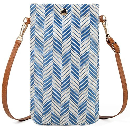 HATOFES Small Crossbody Women Cell Phone Purse Wallet Bag With Adjustable Shoulder Strap, Crossbody Shoulder Straw Bag, Coin Purse Wallet Gifts