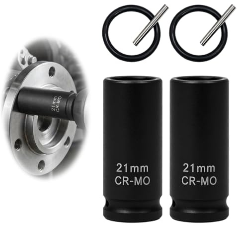 2 Pcs 21mm Deep Impact Sockets Half Inch Square Drive 53mm Impact Tool | Chrome Molybdenum Heavy Duty Tools for Scaffold Clamps Long Bolts Automotive and Fencing Repairs Scaffold Impact Socket Tool