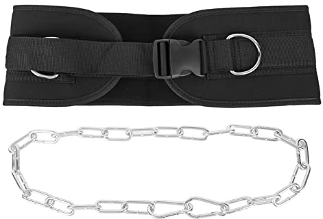 Haofy Cinturón de Inmersión Ajustable Resistente con Cadena para Inmersiones, Dominadas, Ejercicios de Levantamiento de Pesas, Hombres y Mujeres, Negro, 1 Cinturón de Inmersión